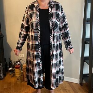 Torrid Black and Red Plaid Kimono